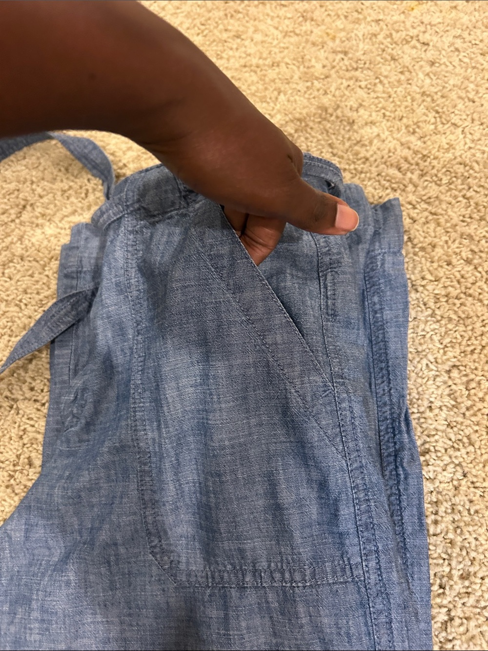 GAP Chambray Wide-Leg Trousers - Denim Blue - Picture 10 of 10